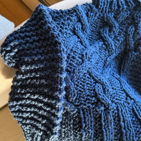 Loopy Case Blue Chunky Knit Sweater - Picture 7 of 12